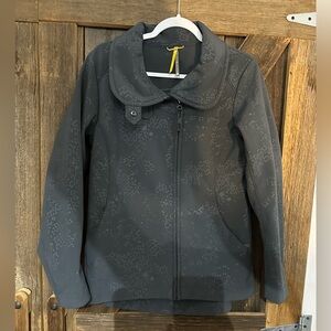 Lolë Women’s Medium Zipper Jacket Fleece Lined Water Resistant Grey Dot